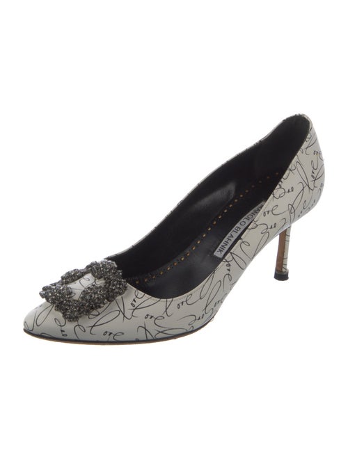 Manolo Blahnik Leather Printed Pumps