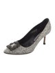 Manolo Blahnik Leather Printed Pumps