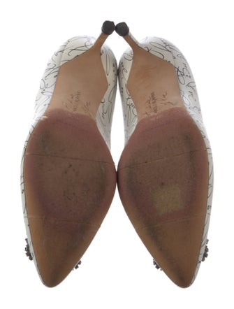 Manolo Blahnik Leather Printed Pumps