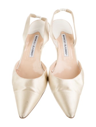 Manolo Blahnik Leather Slingback Pumps
