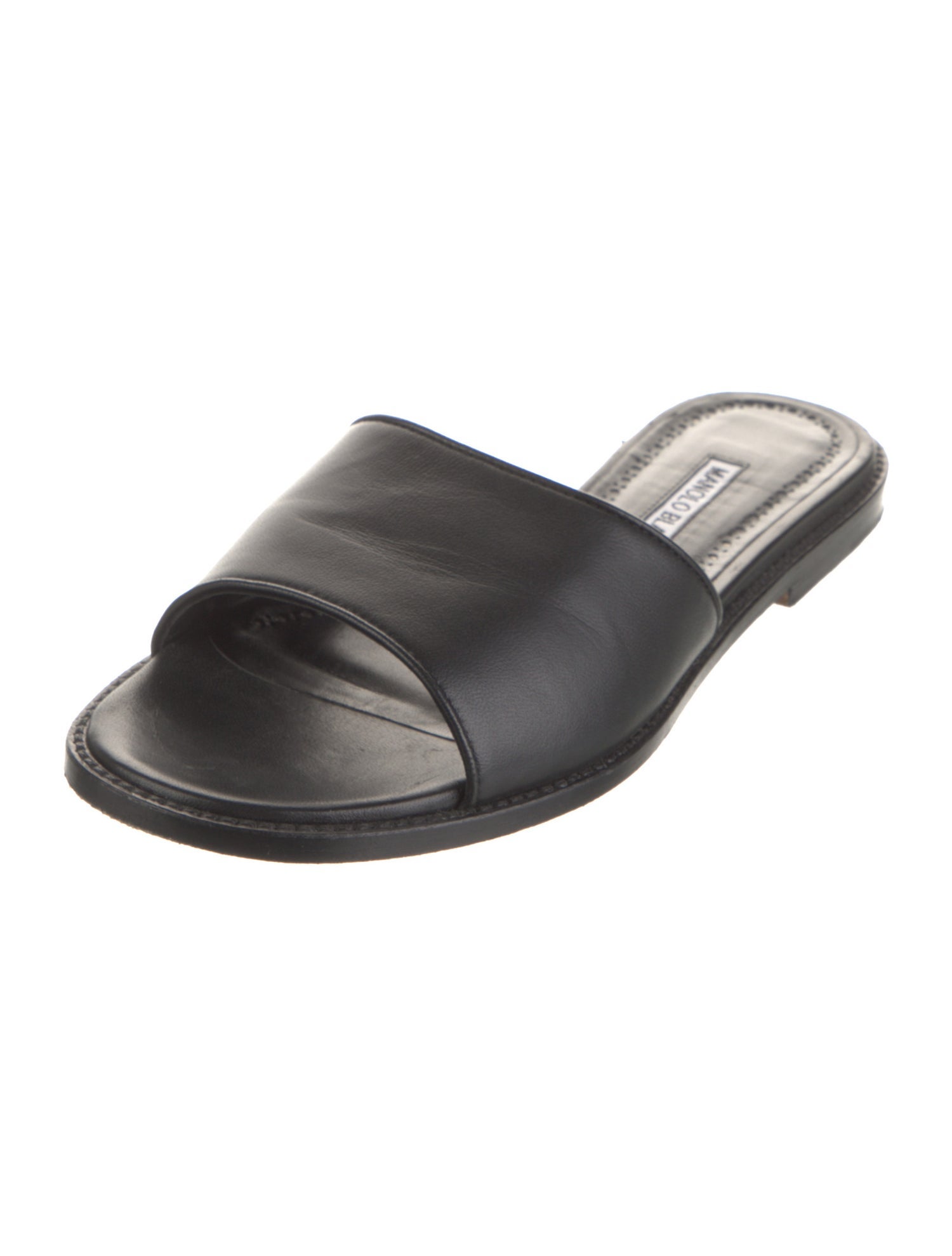 Manolo Blahnik Leather Slides