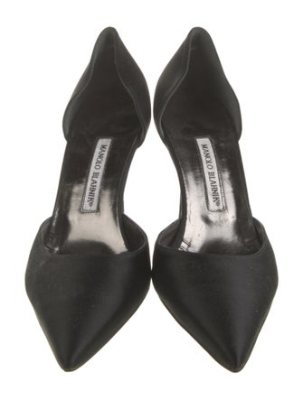 Manolo Blahnik Satin D'Orsay Pumps