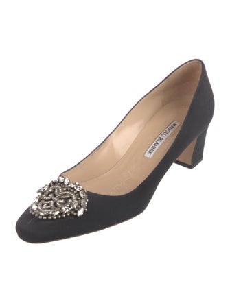 Manolo Blahnik Crystal Embellishments Pumps