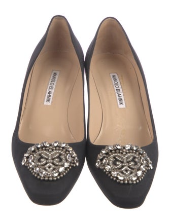 Manolo Blahnik Crystal Embellishments Pumps