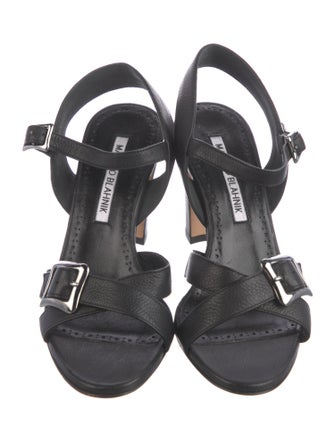 Manolo Blahnik Leather Slingback Sandals