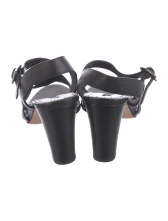 Manolo Blahnik Leather Slingback Sandals