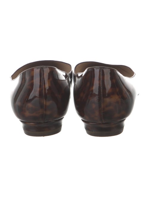 Manolo Blahnik Patent Leather Animal Print Flats