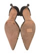 Manolo Blahnik Suede Embroidered Accent D'Orsay Pumps