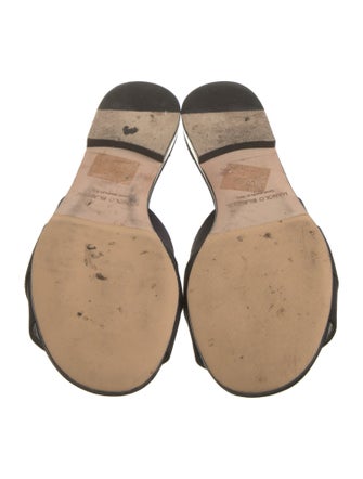 Manolo Blahnik Satin Crystal Embellishments Slides