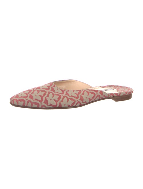 Manolo Blahnik Nylon Printed Mules