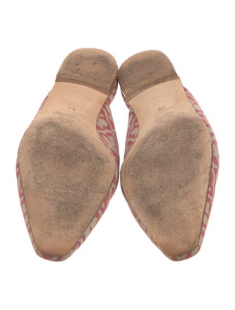 Manolo Blahnik Nylon Printed Mules