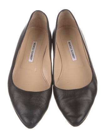 Manolo Blahnik Leather Ballet Flats