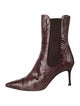 Manolo Blahnik Snakeskin Animal Print Chelsea Boots