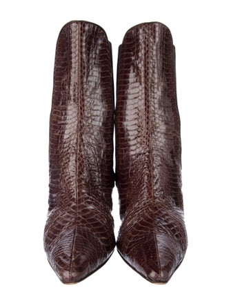 Manolo Blahnik Snakeskin Animal Print Chelsea Boots