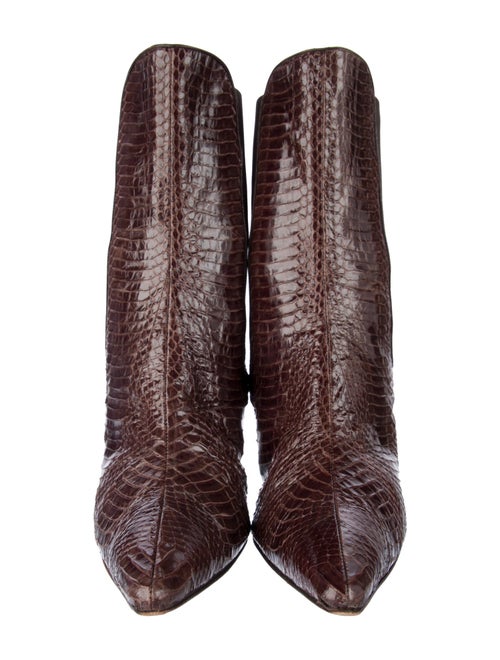 Manolo Blahnik Snakeskin Animal Print Chelsea Boots