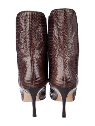Manolo Blahnik Snakeskin Animal Print Chelsea Boots