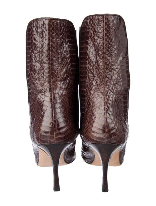 Manolo Blahnik Snakeskin Animal Print Chelsea Boots