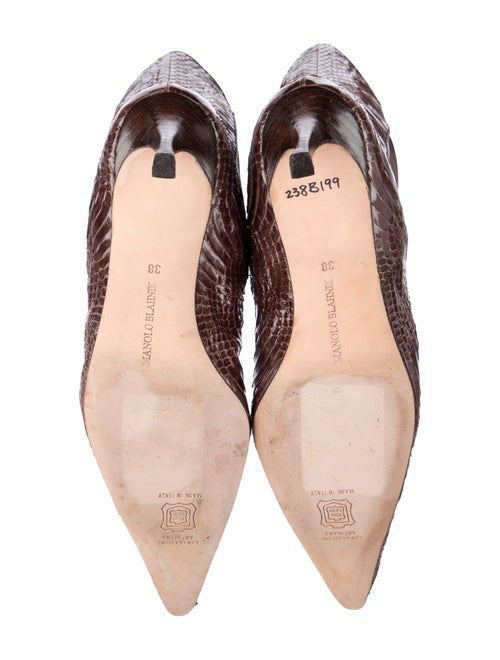 Manolo Blahnik Snakeskin Animal Print Chelsea Boots