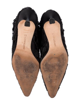 Manolo Blahnik Satin Beaded Accents Lace-Up Boots