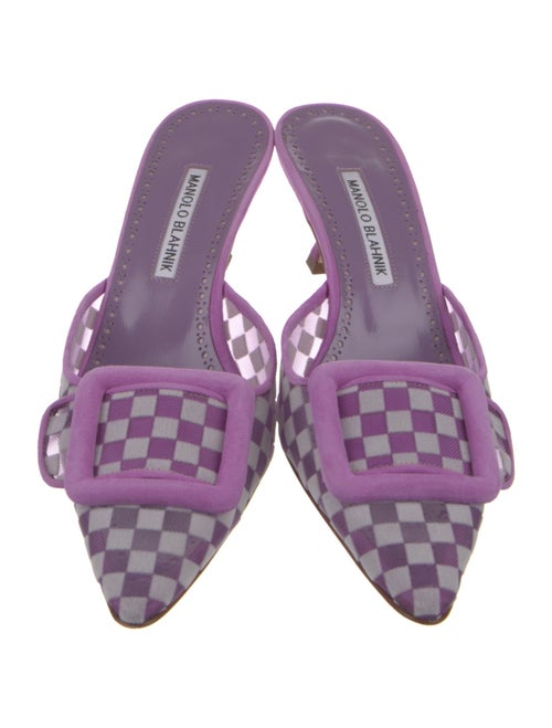 Manolo Blahnik Suede Patterned Mules w/ Tags