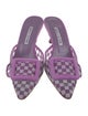 Manolo Blahnik Suede Patterned Mules w/ Tags