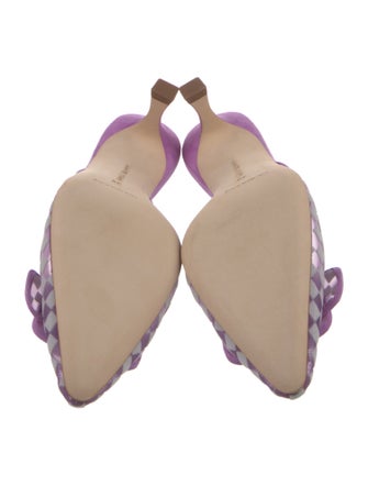 Manolo Blahnik Suede Patterned Mules w/ Tags