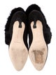 Manolo Blahnik Suede Fur Trim Lace-Up Boots