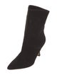 Manolo Blahnik Suede Leather Trim Embellishment Sock Boots
