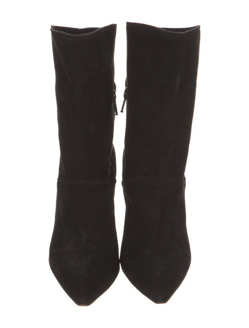 Manolo Blahnik Suede Leather Trim Embellishment Sock Boots