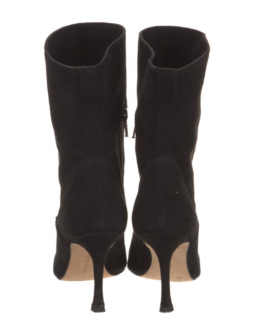 Manolo Blahnik Suede Leather Trim Embellishment Sock Boots