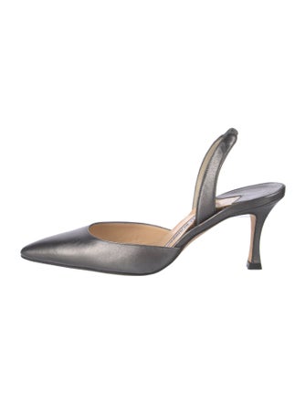 Manolo Blahnik Leather Slingback Pumps