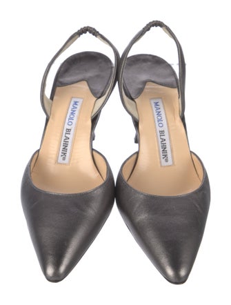 Manolo Blahnik Leather Slingback Pumps