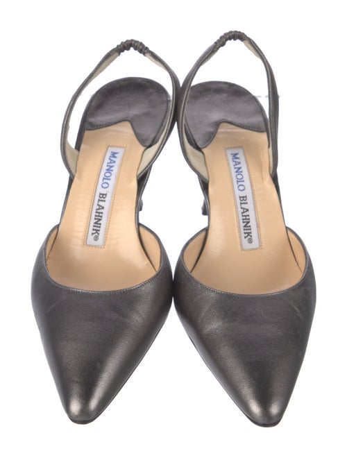 Manolo Blahnik Leather Slingback Pumps