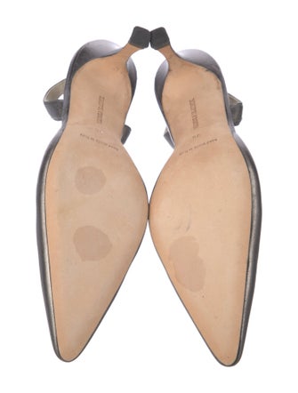 Manolo Blahnik Leather Slingback Pumps