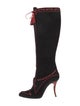 Manolo Blahnik Suede Lace-Up Boots