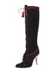 Manolo Blahnik Suede Lace-Up Boots