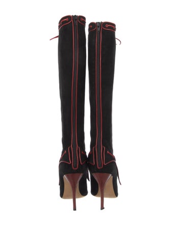 Manolo Blahnik Suede Lace-Up Boots