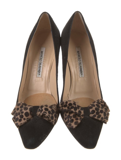 Manolo Blahnik Suede Bow Accents Pumps