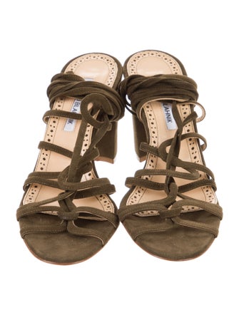 Manolo Blahnik Suede Gladiator Sandals