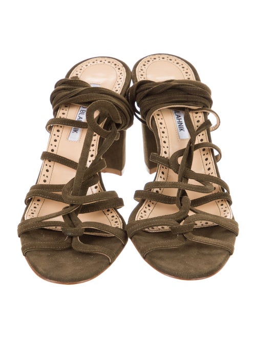 Manolo Blahnik Suede Gladiator Sandals