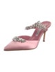 Manolo Blahnik Velvet Crystal Embellishments Mules