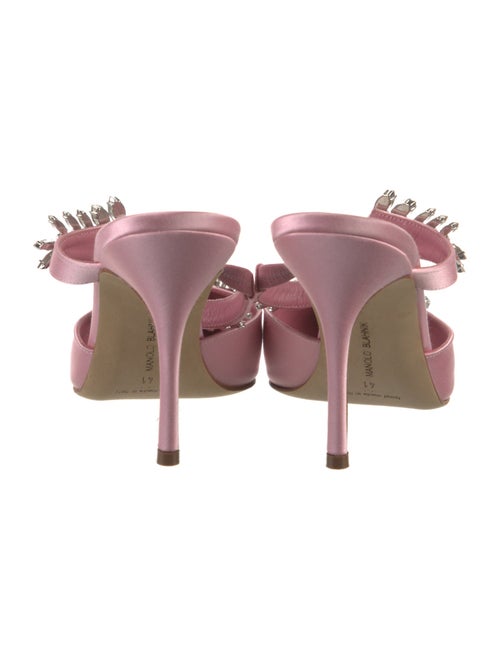 Manolo Blahnik Velvet Crystal Embellishments Mules