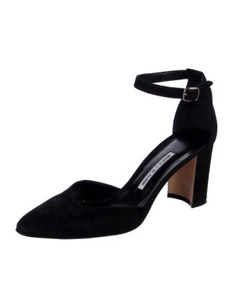 Manolo Blahnik Suede D'Orsay Pumps