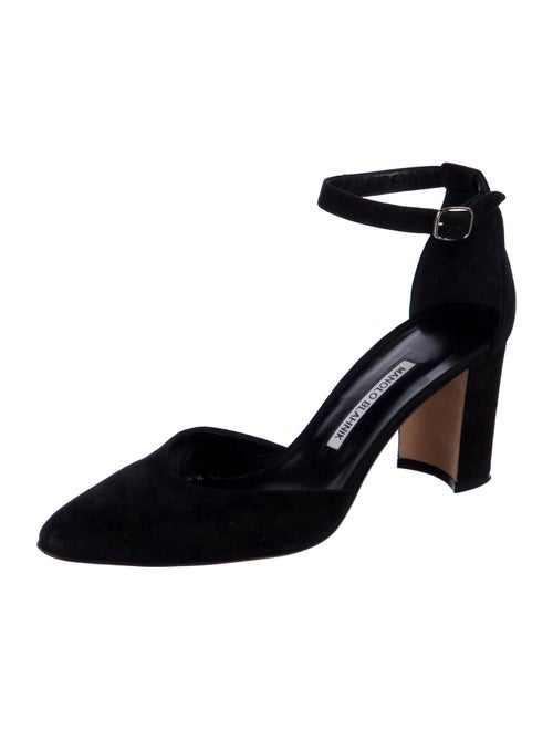 Manolo Blahnik Suede D'Orsay Pumps