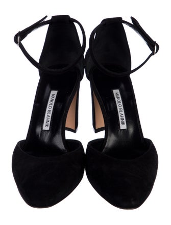 Manolo Blahnik Suede D'Orsay Pumps
