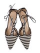 Manolo Blahnik Striped T-Strap Pumps