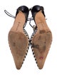 Manolo Blahnik Striped T-Strap Pumps