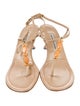 Manolo Blahnik Leather T-Strap Sandals