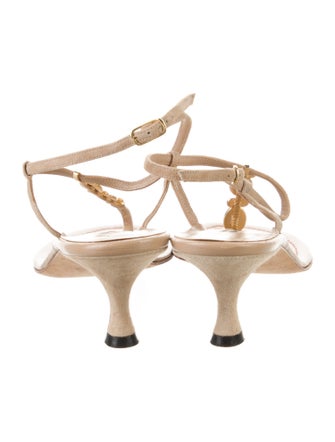 Manolo Blahnik Leather T-Strap Sandals