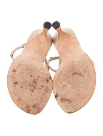 Manolo Blahnik Leather T-Strap Sandals